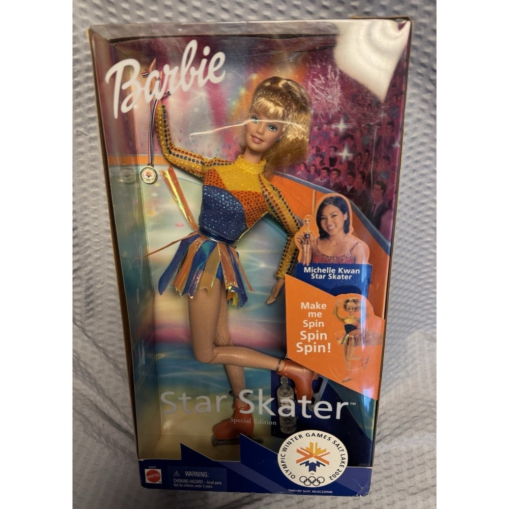 2002 Barbie Star Skater Twirl Spin Winter Olympics‎ Salt Lake City SEALED #53375